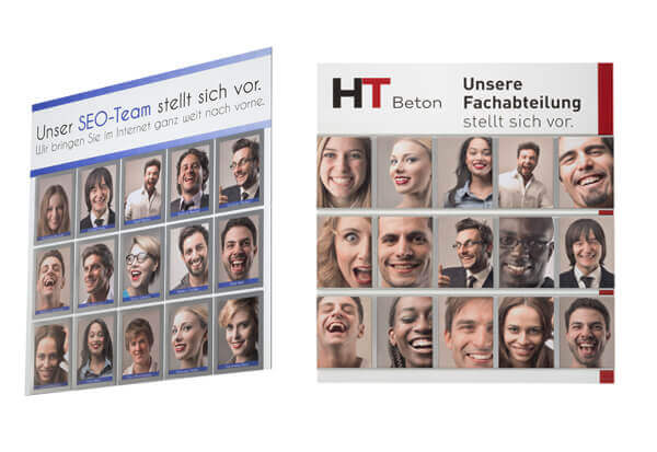 Mitarbeiterpräsentationstafel